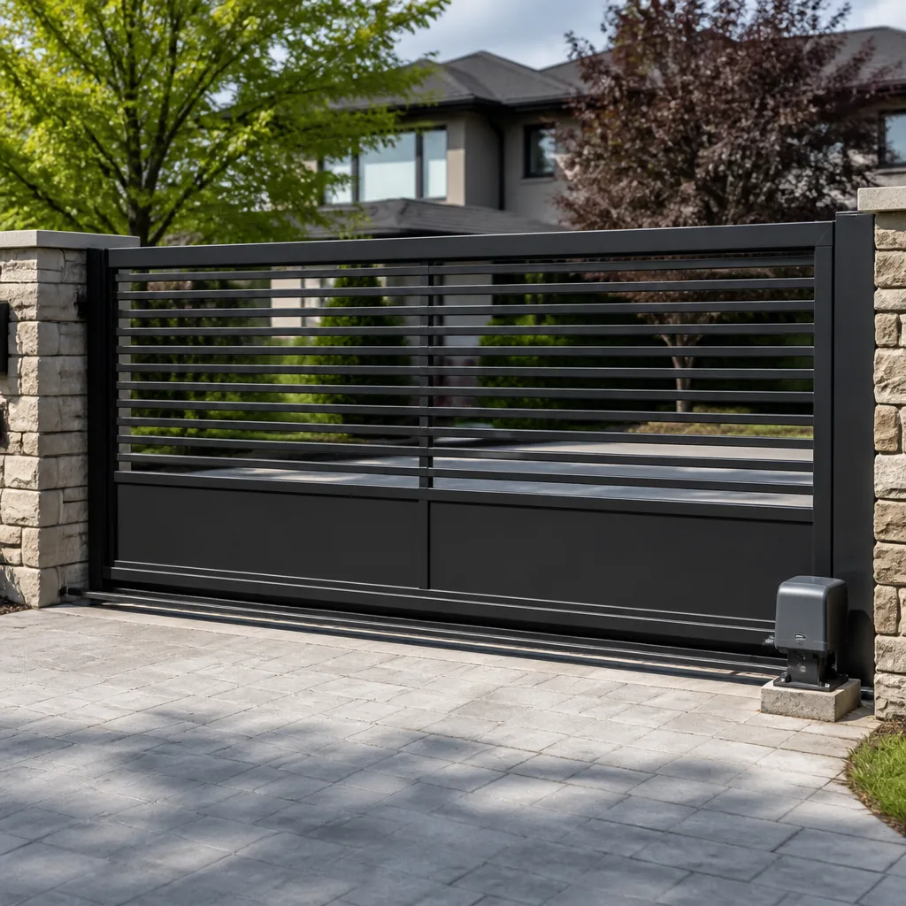 Sliding driveway gates