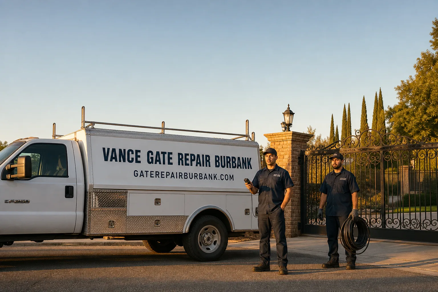 Vance Gate Repair Burbank gate repair service vehicle and crew in Burbank, CA